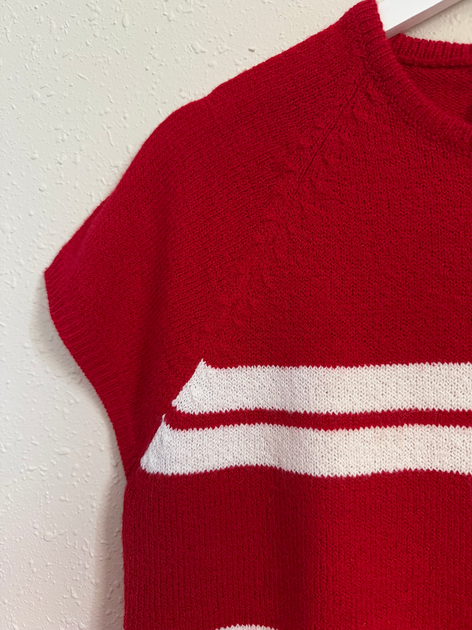 Vintage Red and White Stripe Knit Top