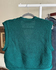 Vintage Cheryl Tiegs Dark Green Teal Knit Vest