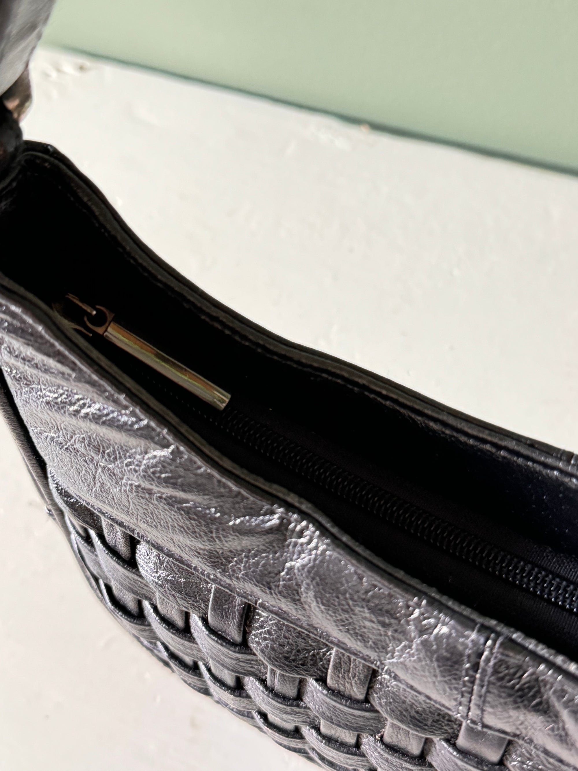 Vintage Woven Leather Handbag