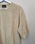 Vintage Short Sleeve Textured Knit Top
