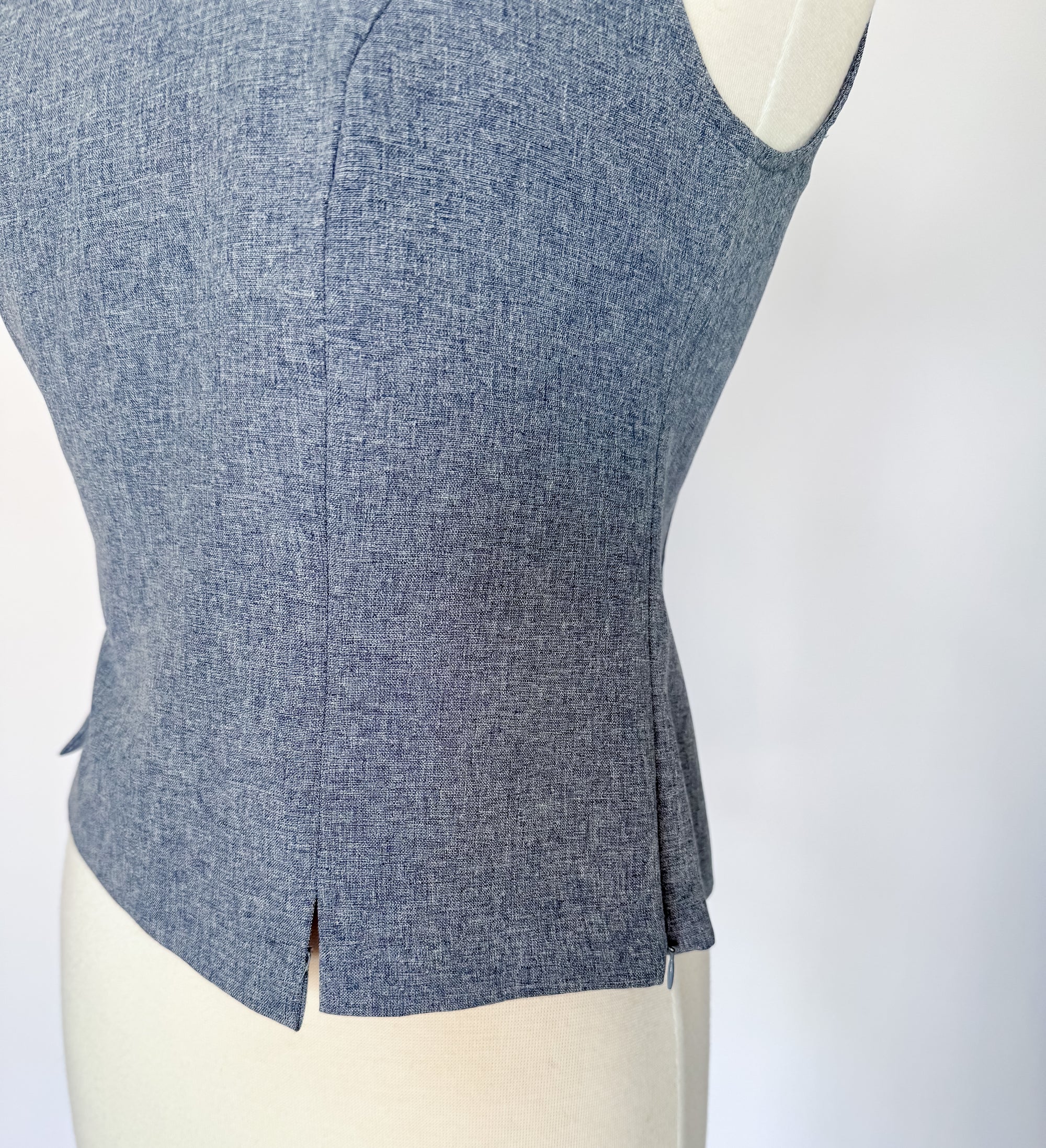 Vintage Dusty Blue Structured Tank | Size 10P