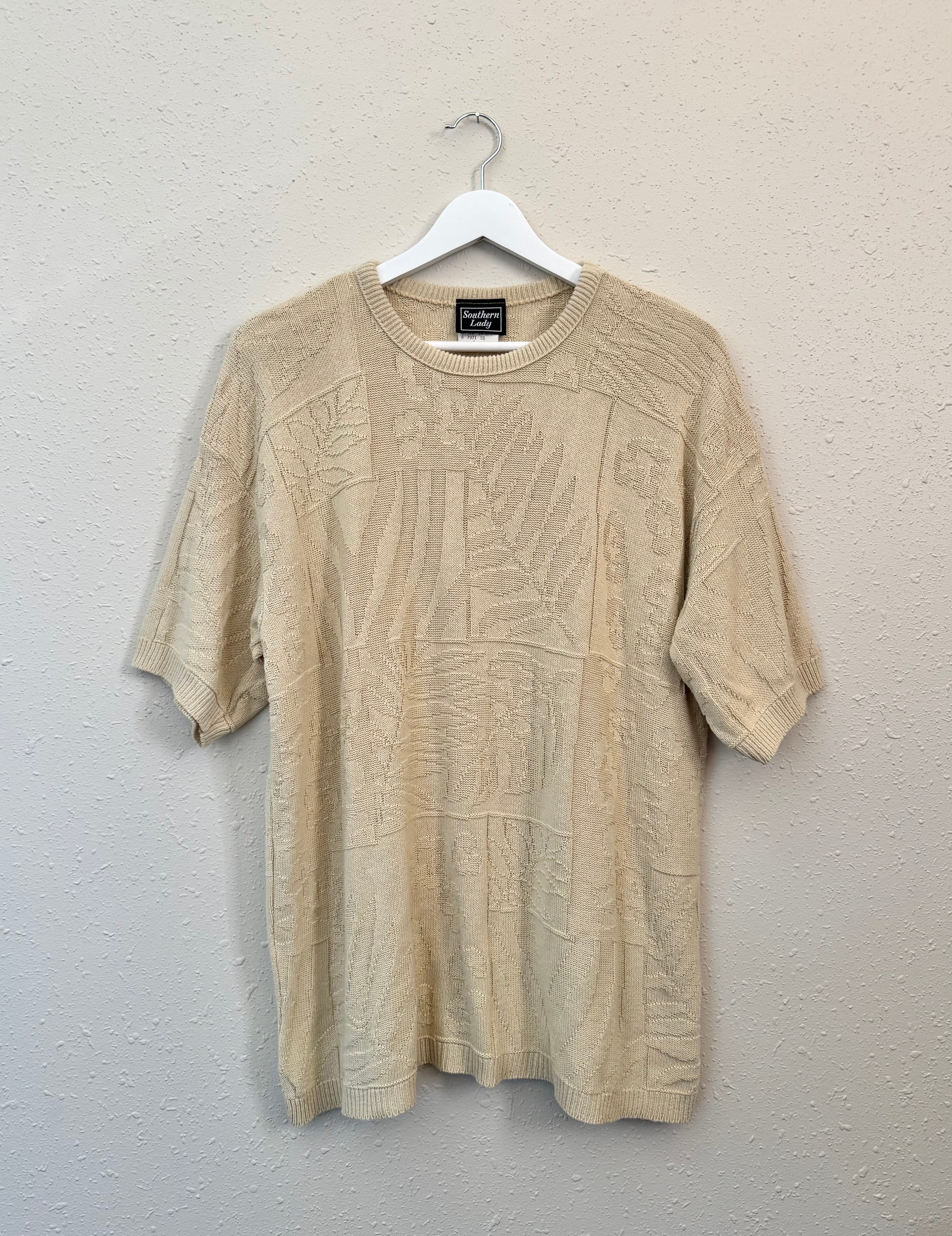 L'or ロル　Short Sleeve Knit かじまり　ベージュ rag & bone Khloe Short Sleeve Open Knit Sweater | Bloomingdale's Women