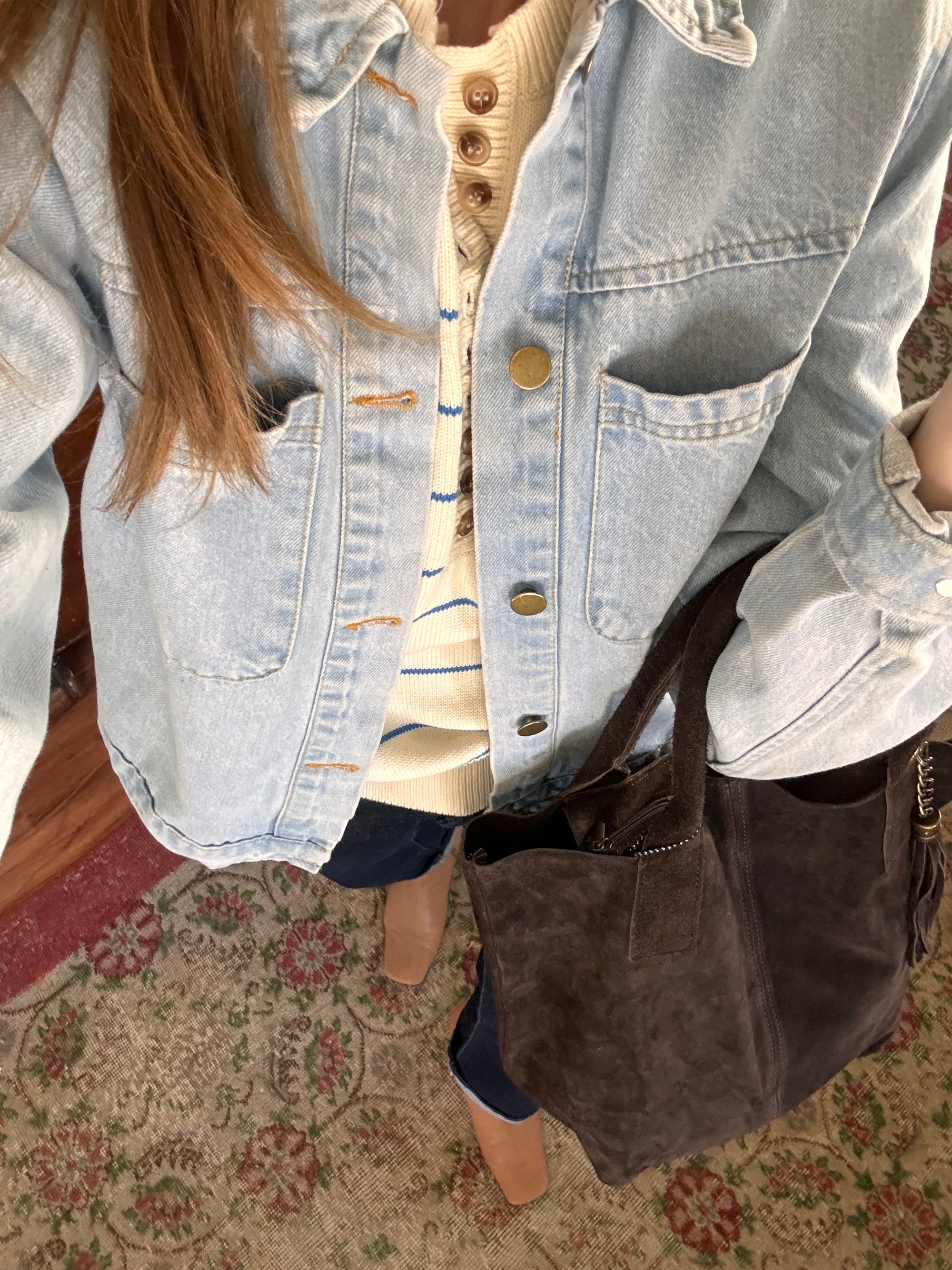 Marely Suede Leather Tote Bag