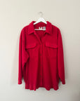 Vintage Faded Glory Red Fleece Shacket
