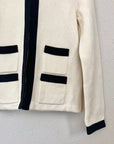Preloved Cream and Black Knit Blazer | Size S