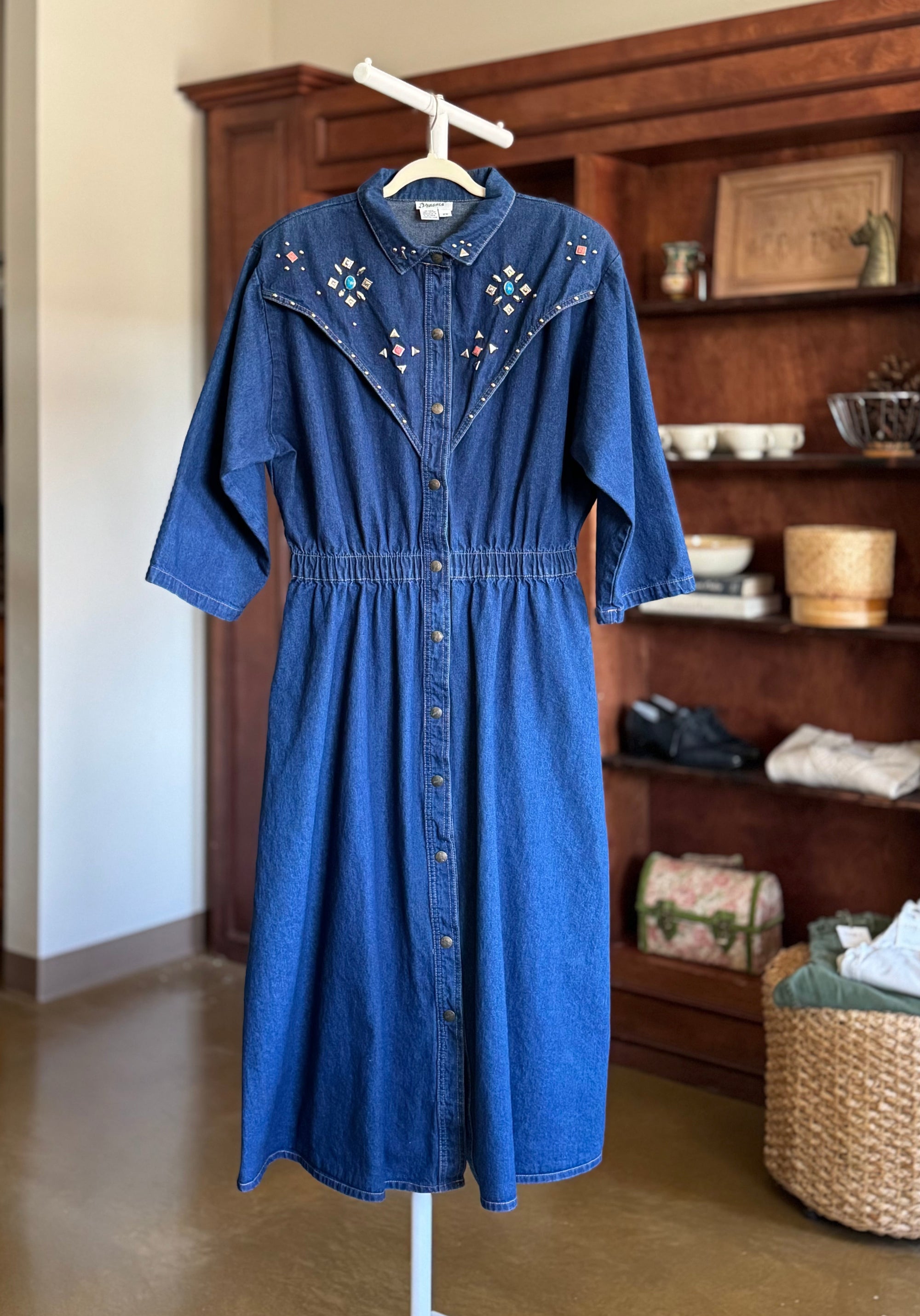 Vintage Dreams Southwestern Denim Dress | Size 2X Coill Vintage Dreams Southwestern Denim Dress | Size 2X Coill