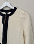 Preloved Cream and Black Knit Blazer | Size S