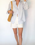 New | White Denim High-Waisted Shorts (Sizes 24-34)