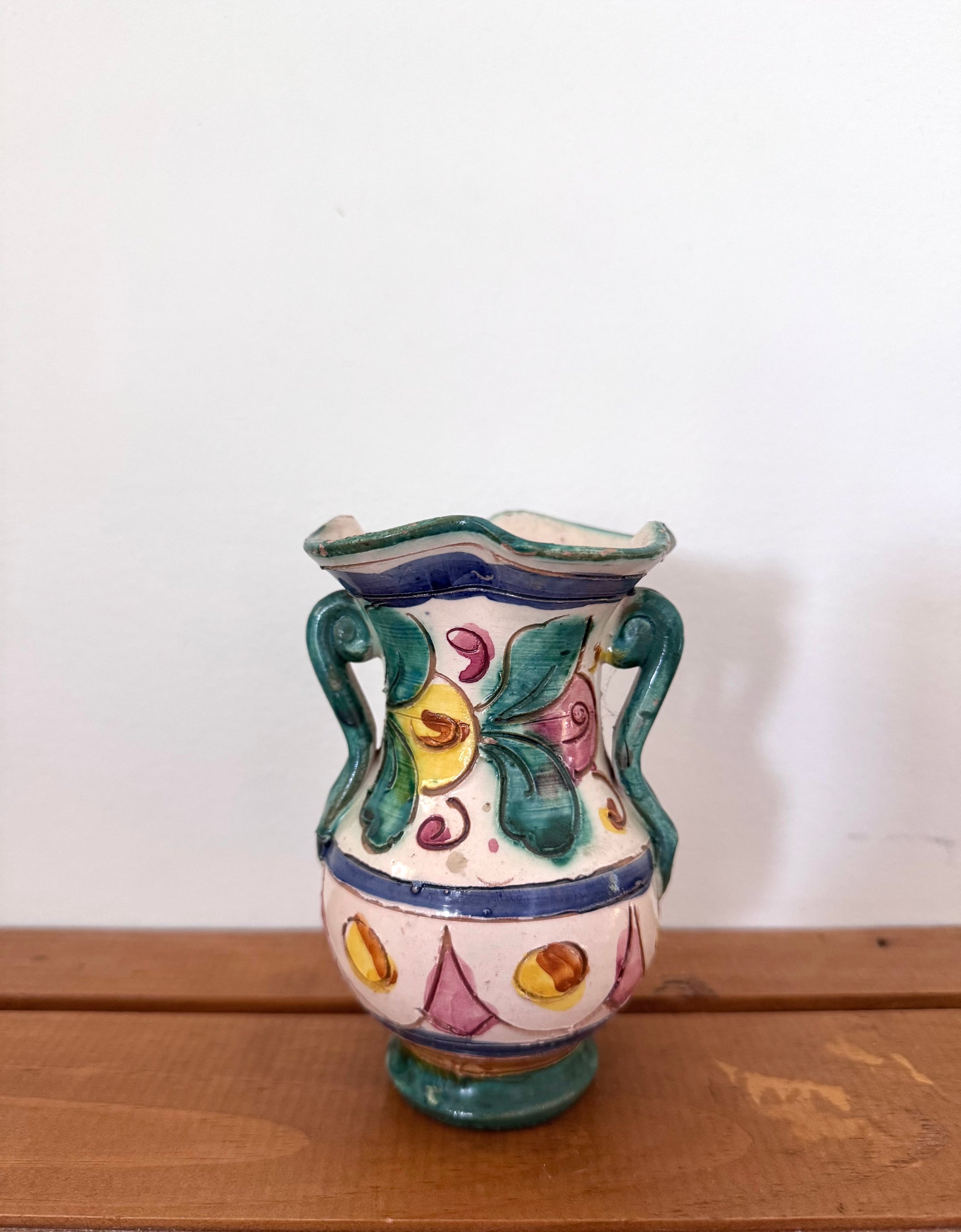 Vintage Handmade Italian Pottery Vase