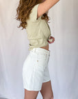 New | White Denim High-Waisted Shorts (Sizes 24-34)