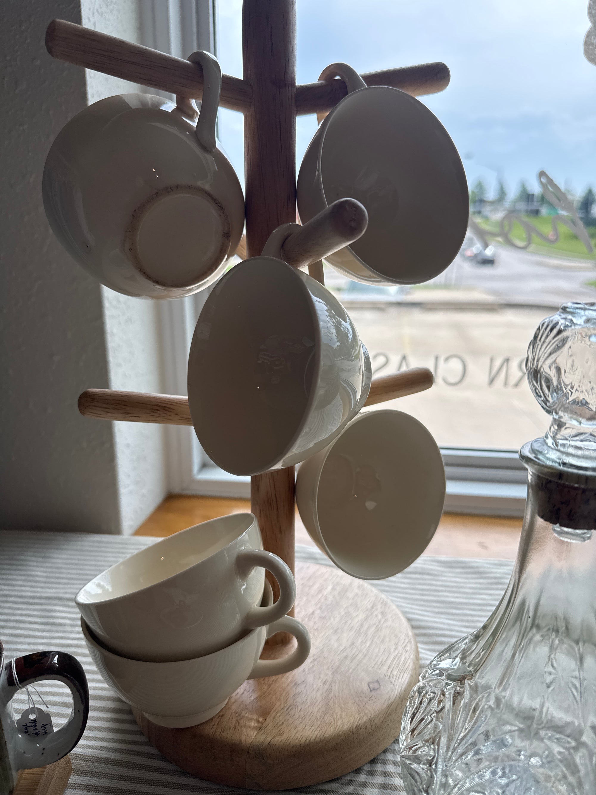 Vintage Cream-Colored Mugs Teacups (Set of 6)