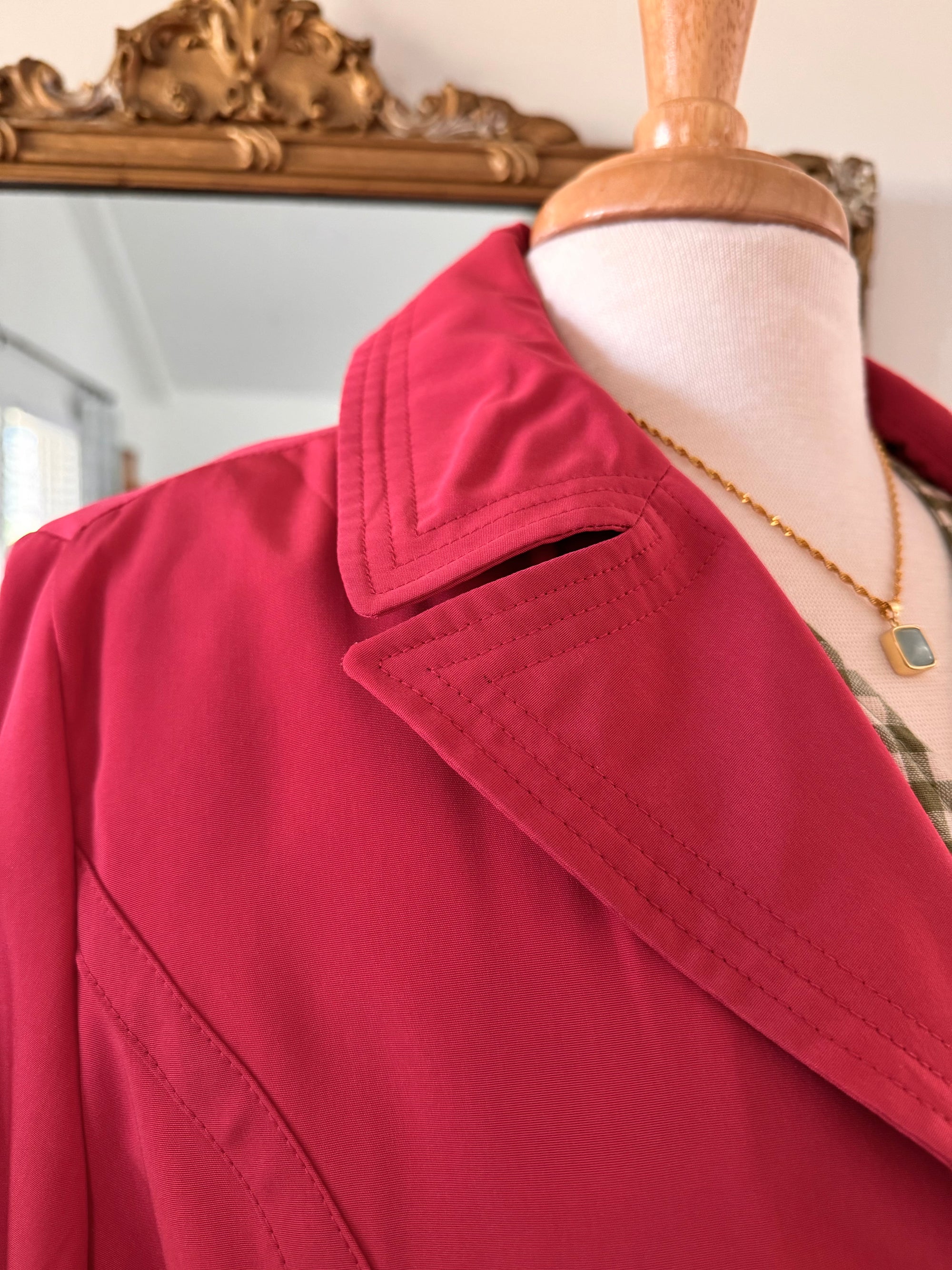 Secondhand Hot Pink Belted Trench Coat | ESPRIT Size L