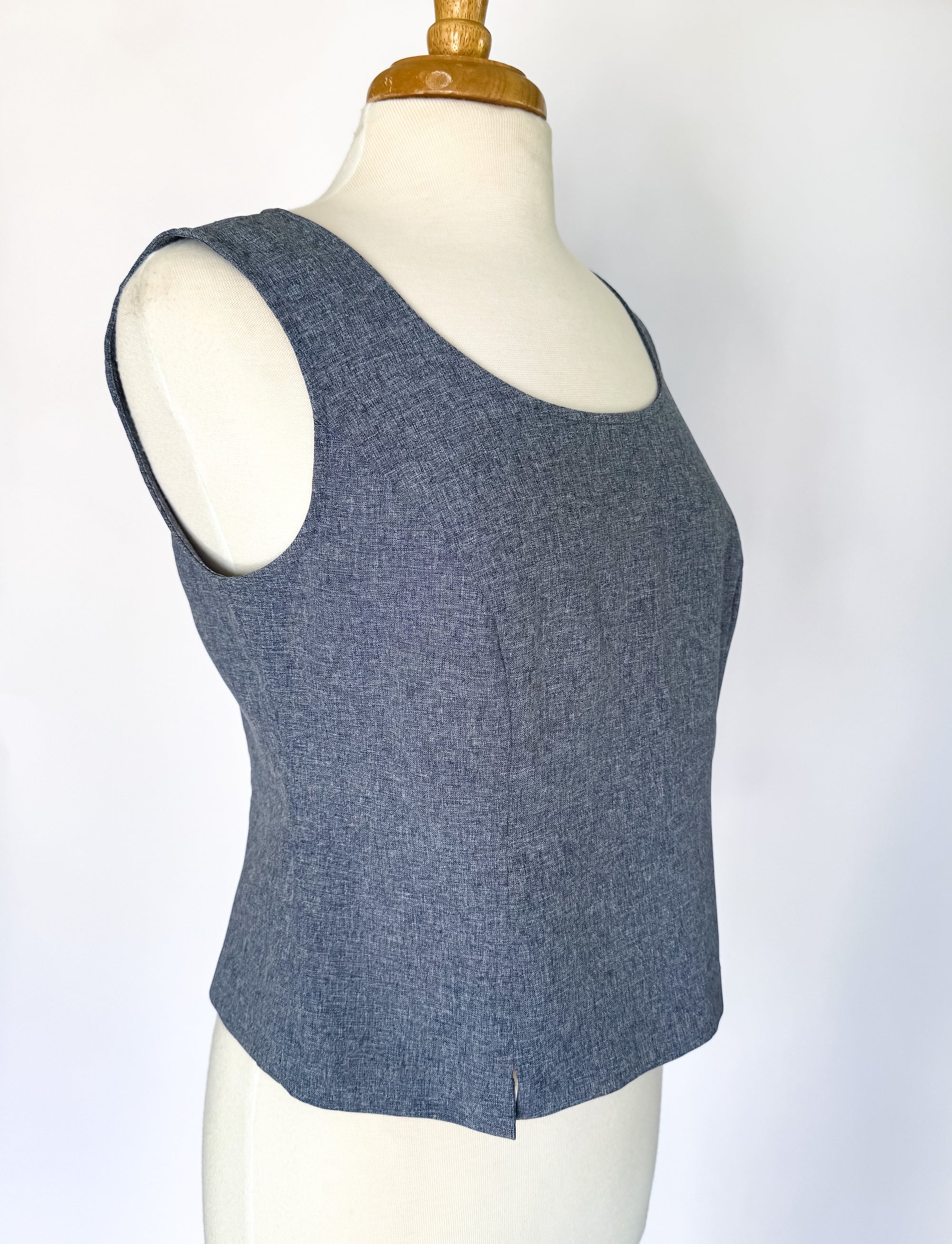 Vintage Dusty Blue Structured Tank | Size 10P