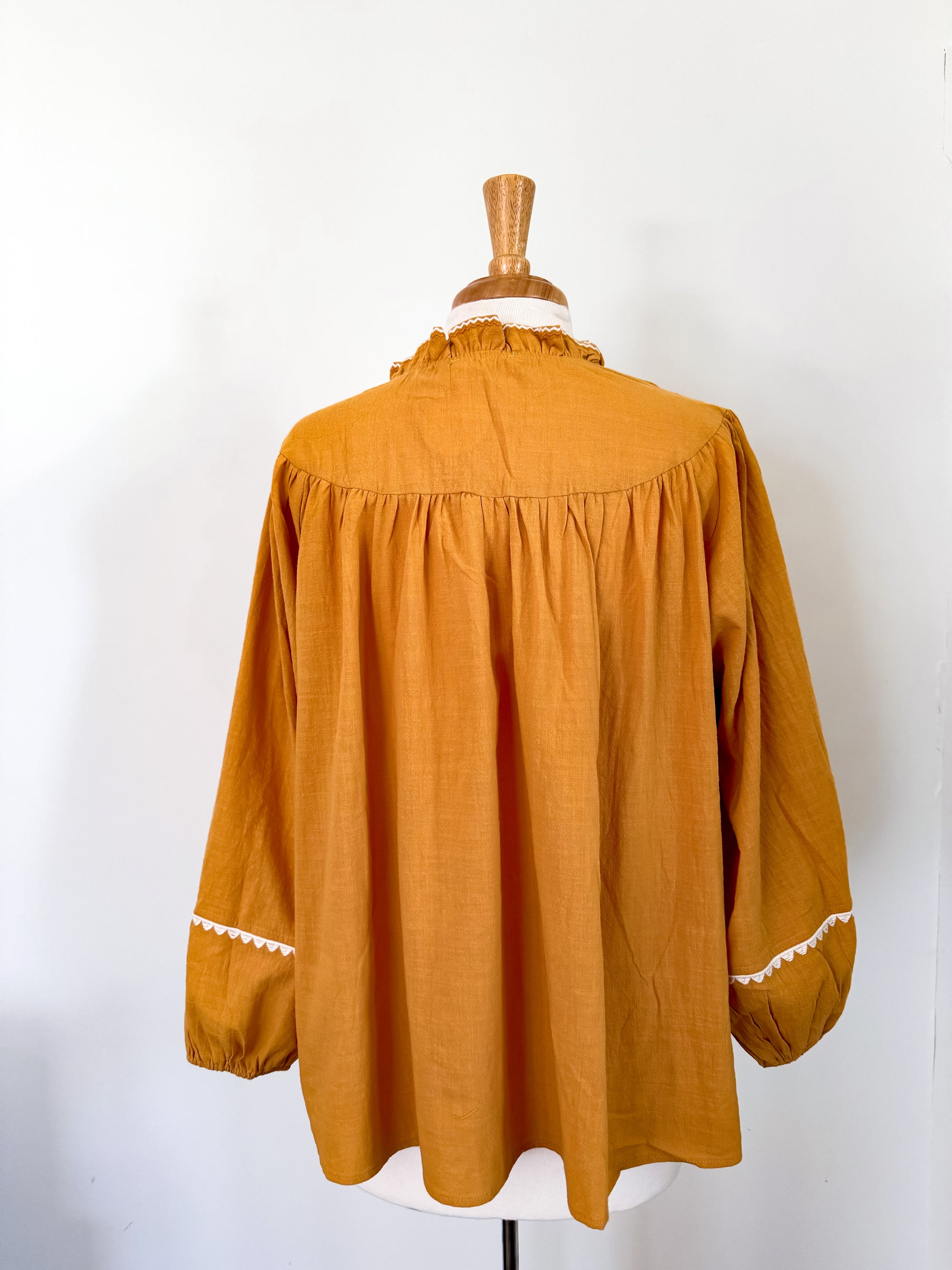 Embroidered Cotton Peasant Blouse