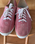 Vintage Red Gingham Shoes | Size 7