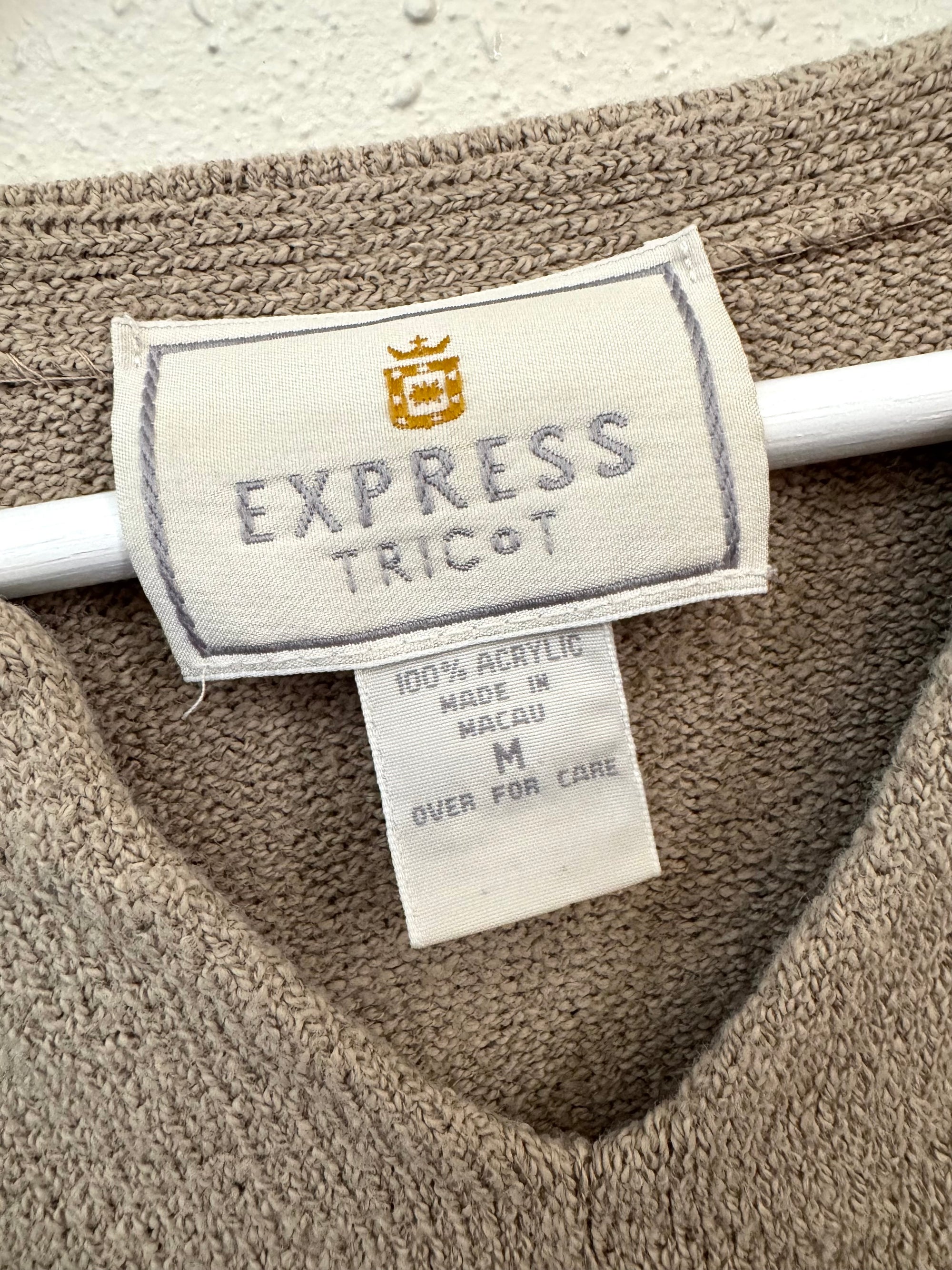 Vintage Oatmeal Textured Tunic Sweater | Size M