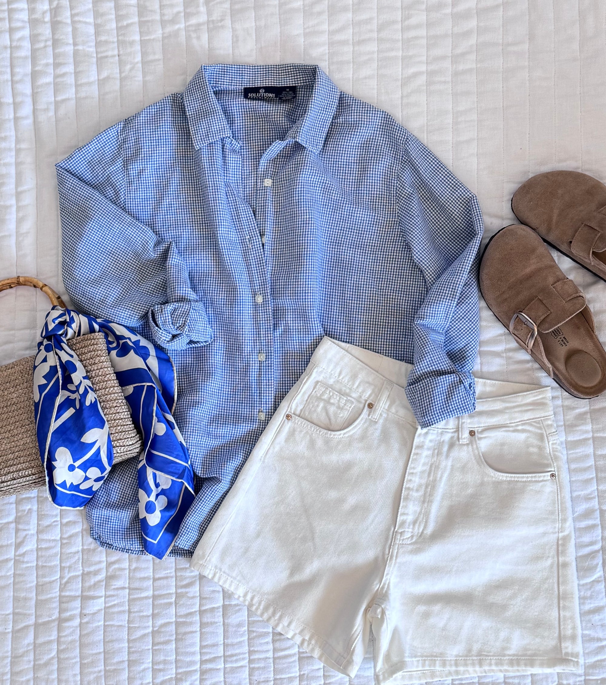 New | White Denim High-Waisted Shorts (Sizes 24-34)