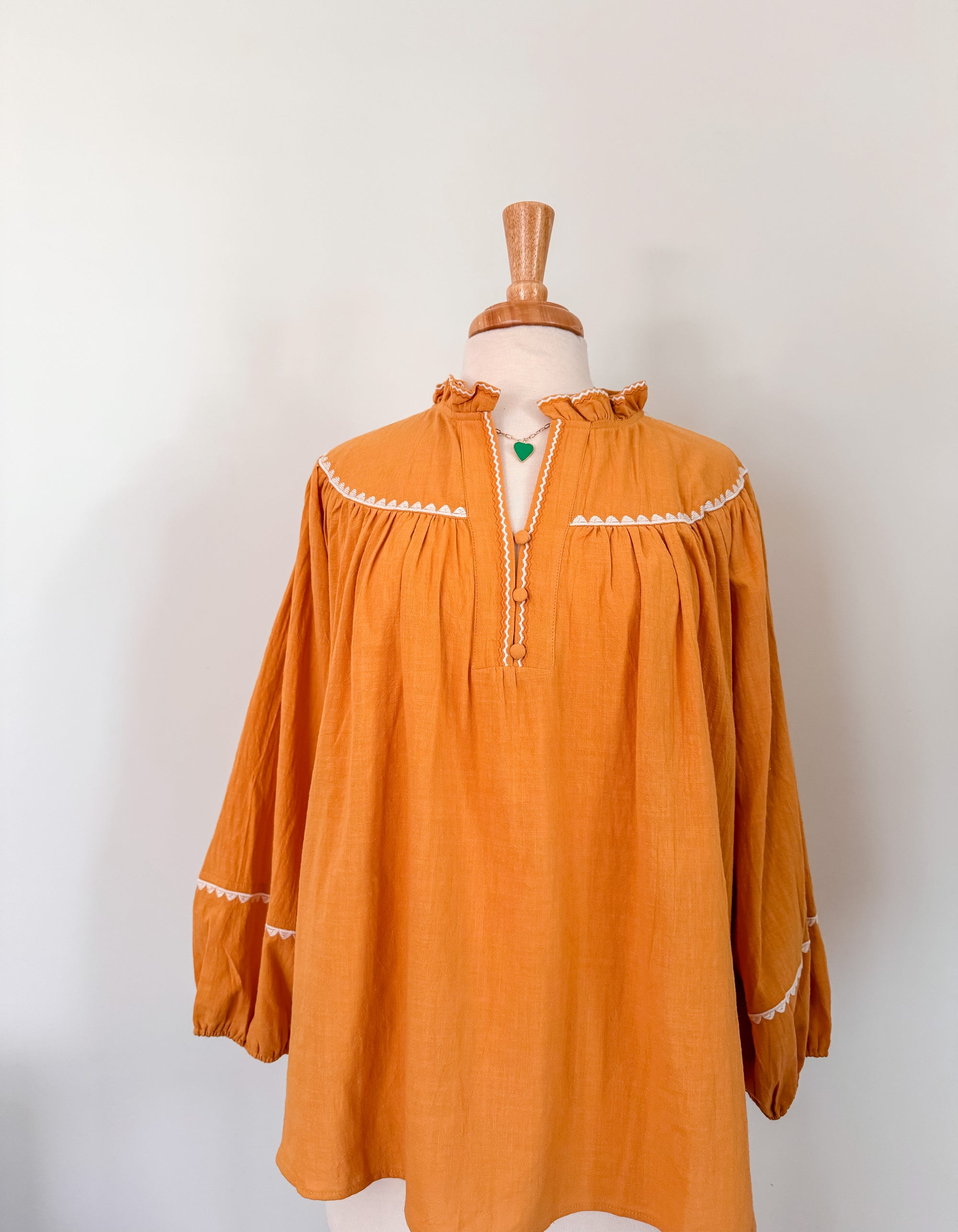 Embroidered Cotton Peasant Blouse