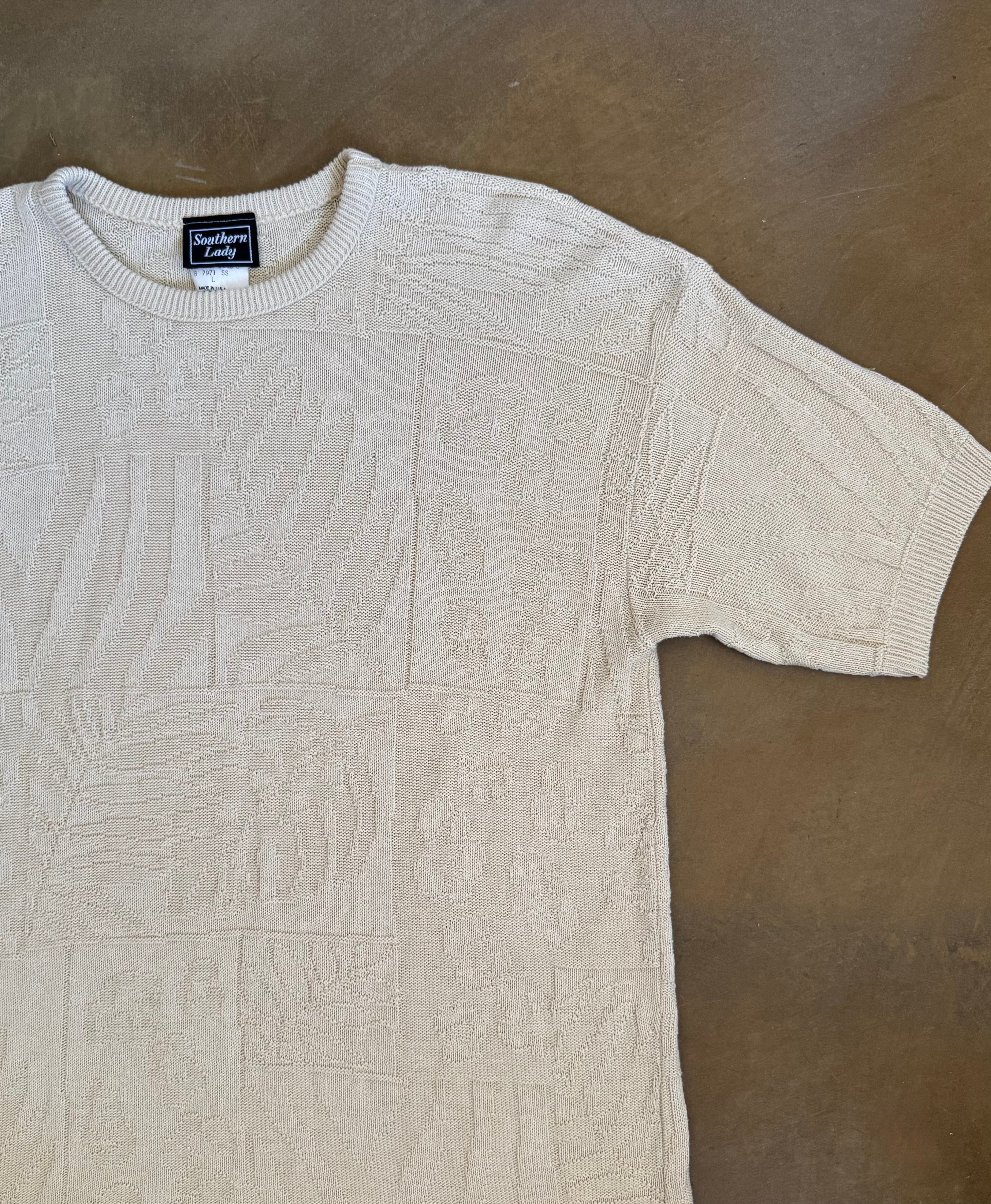 L'or ロル　Short Sleeve Knit かじまり　ベージュ rag & bone Khloe Short Sleeve Open Knit Sweater | Bloomingdale's Women