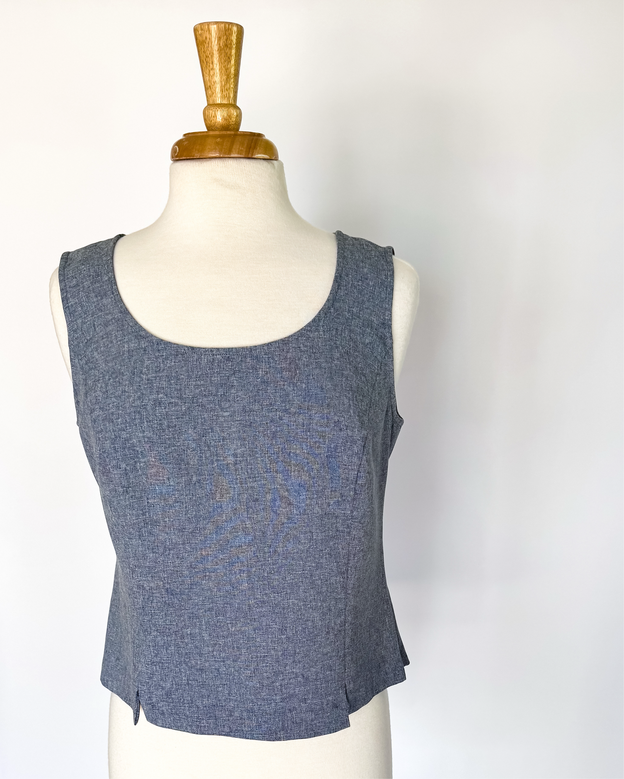 Vintage Dusty Blue Structured Tank | Size 10P