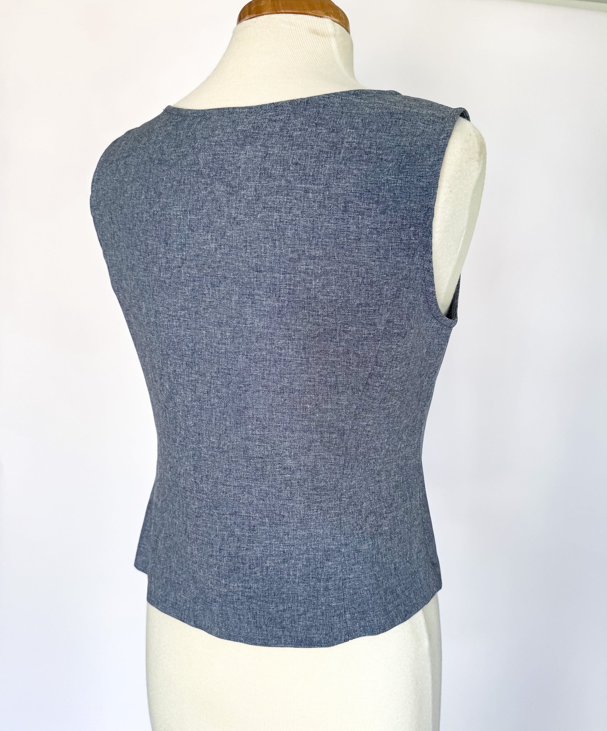 Vintage Dusty Blue Structured Tank | Size 10P