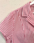 Vintage Pink & Red Stripe Top