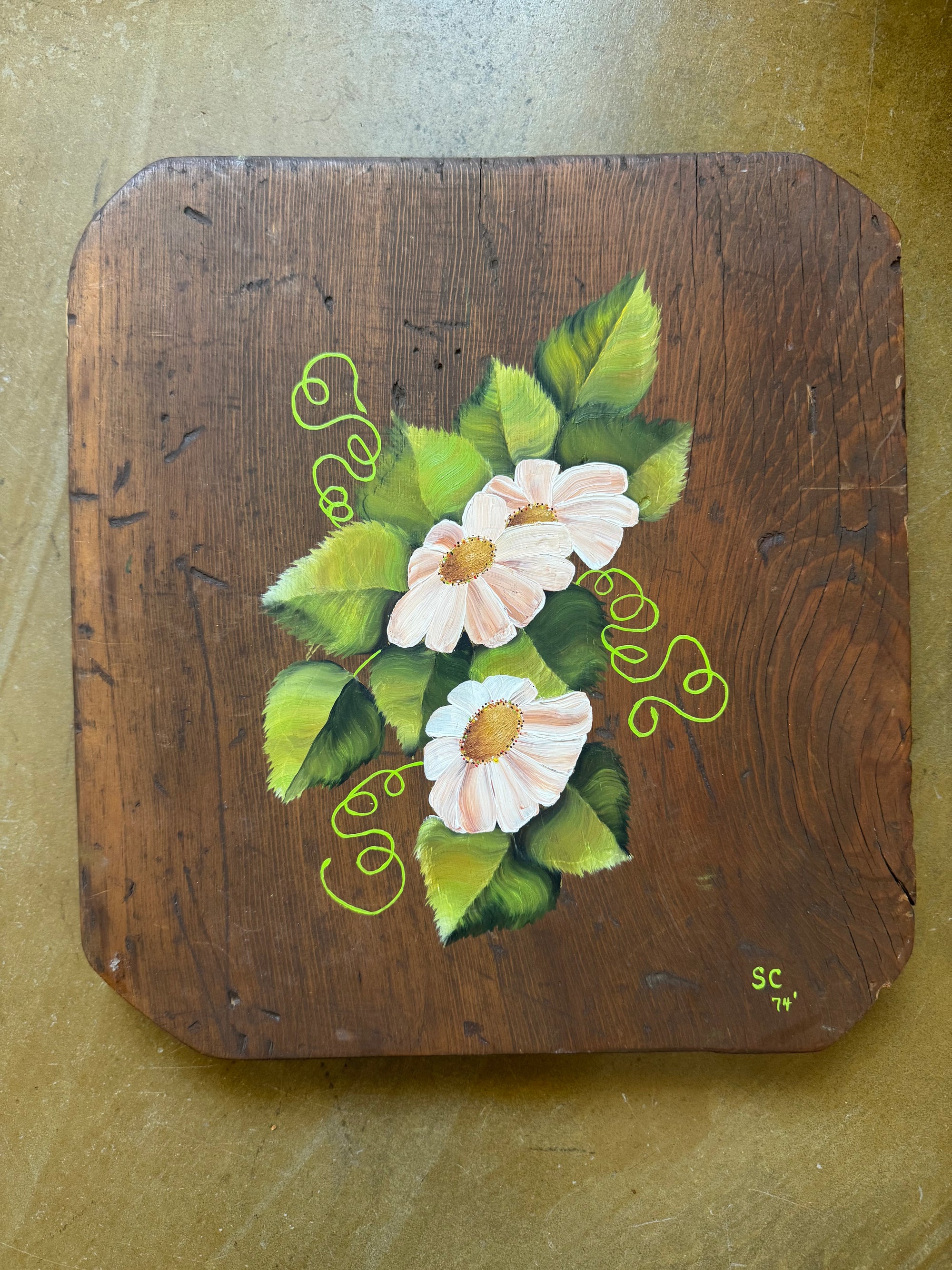Vintage 70’s Painted Wood Wall Art