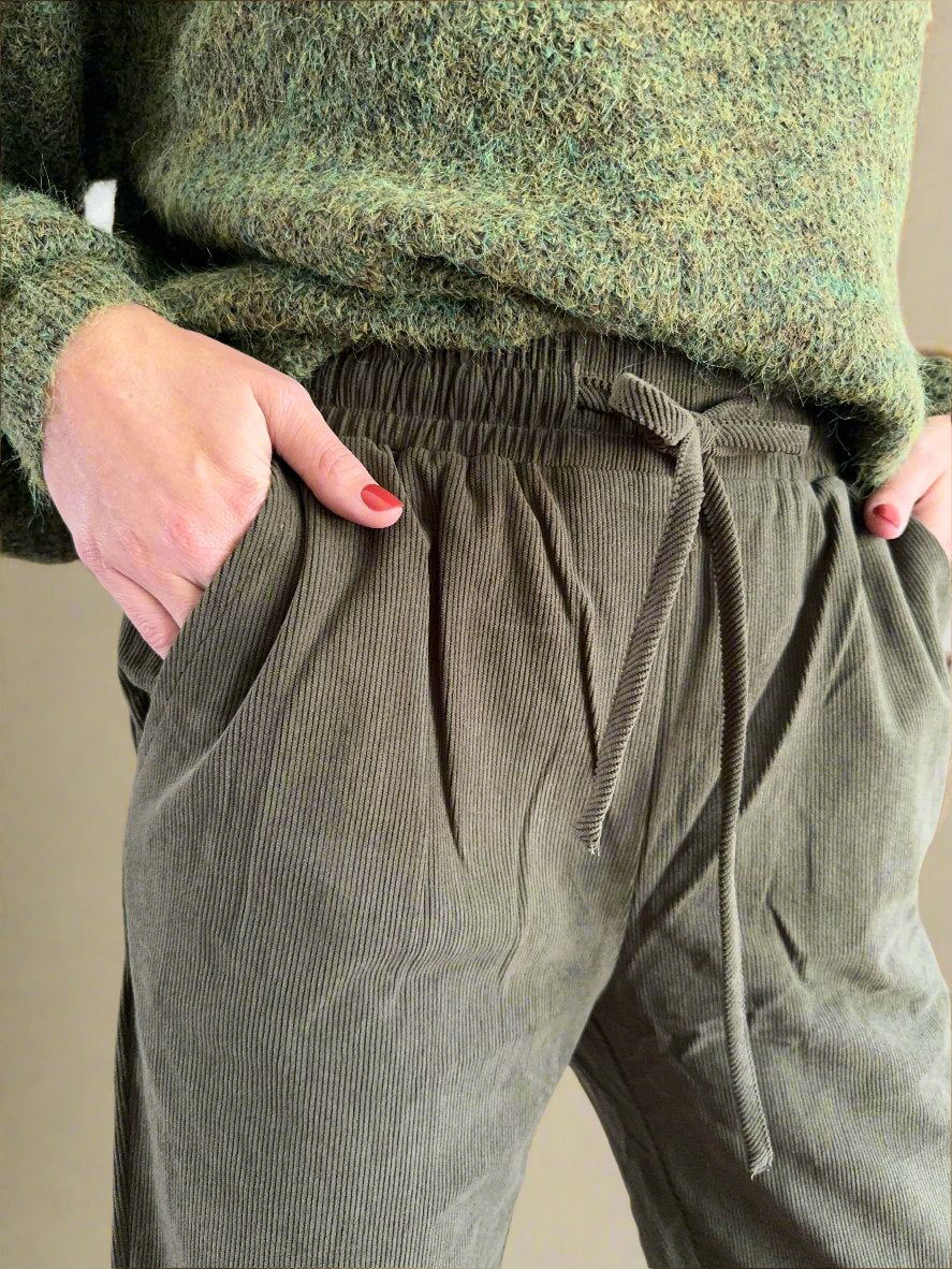 Callie Corduroy Elastic Waist Pants