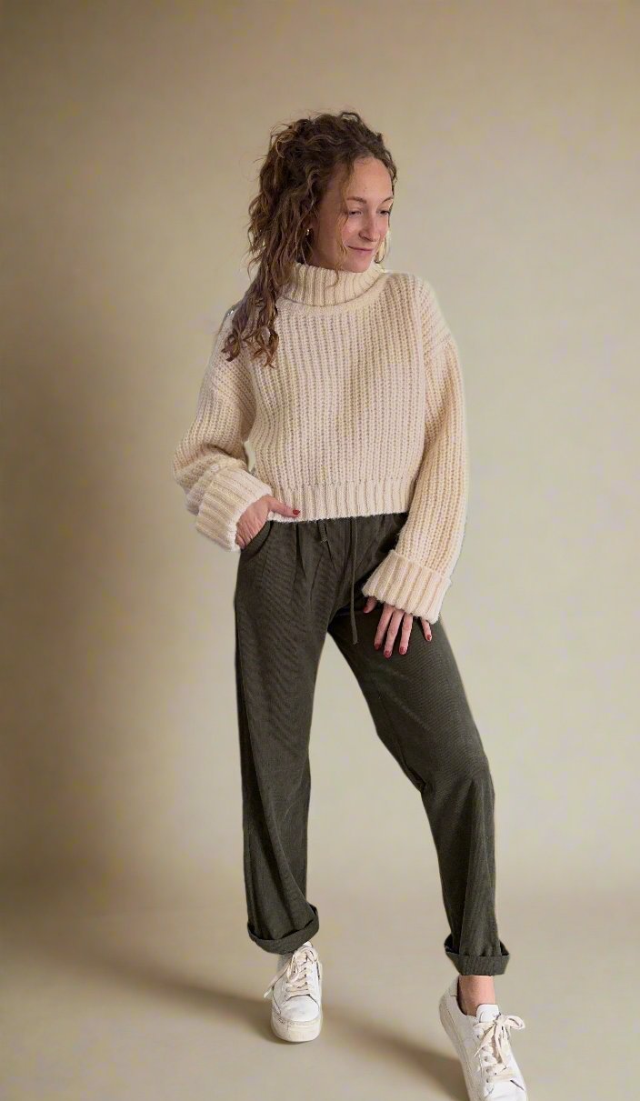 Callie Corduroy Elastic Waist Pants